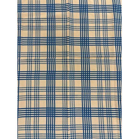 Vintage Robinson/Gollliuber Blue & Tan Plaid Silk Pocket Square Classic Accessor - Picture 2 of 4
